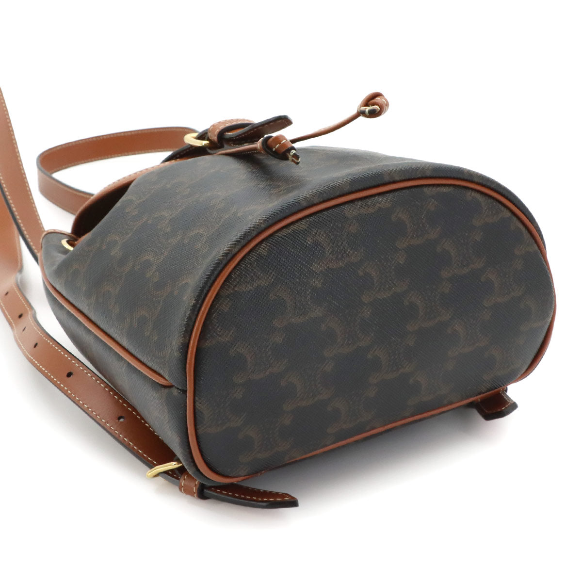 Triomphe Mini Folco Backpack PVC Leather Tan 197662