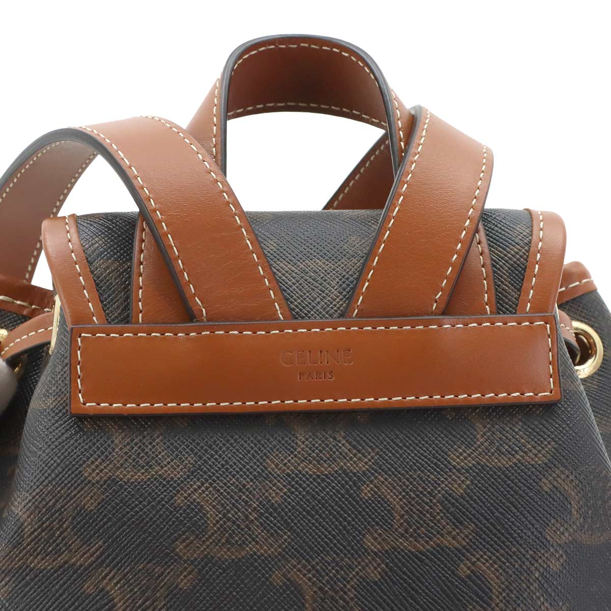 Triomphe Mini Folco Backpack PVC Leather Tan 197662