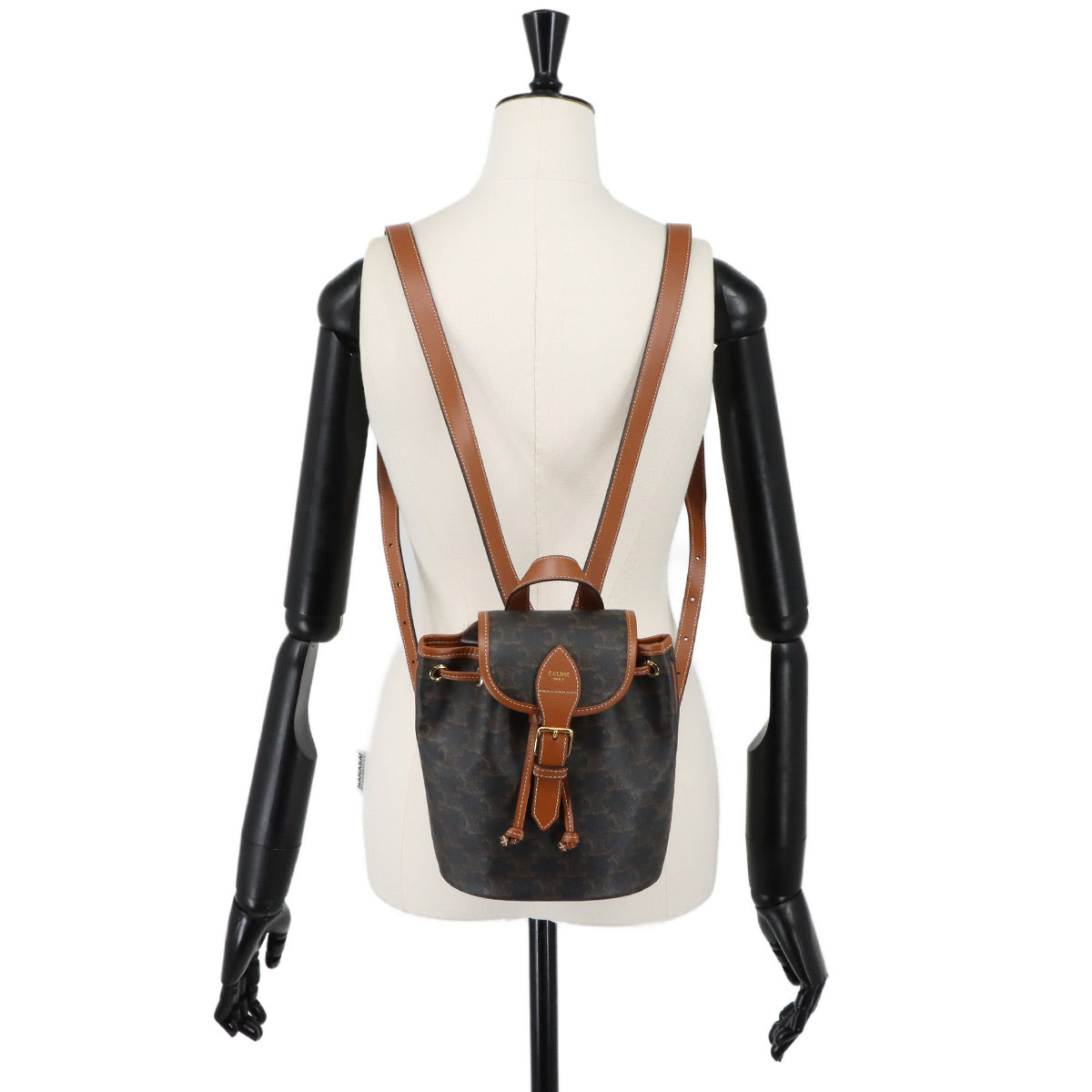 Triomphe Mini Folco Backpack PVC Leather Tan 197662