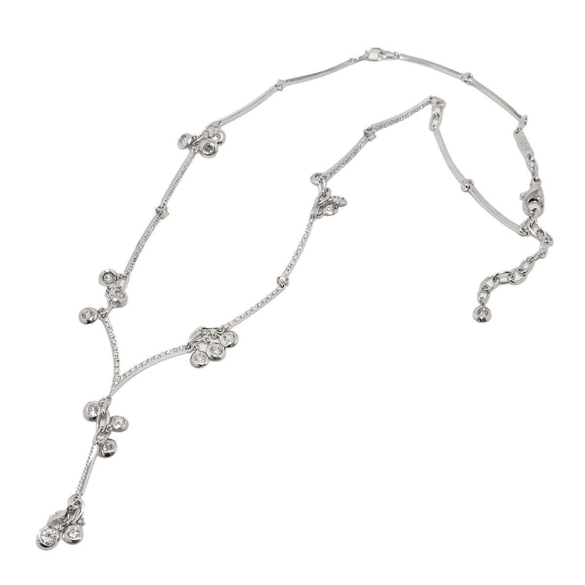 Diamond Necklace 18K WG White Gold 750