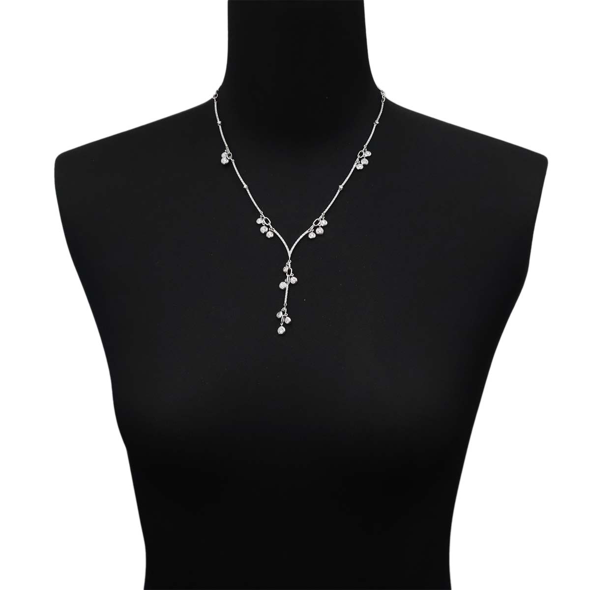 Diamond Necklace 18K WG White Gold 750