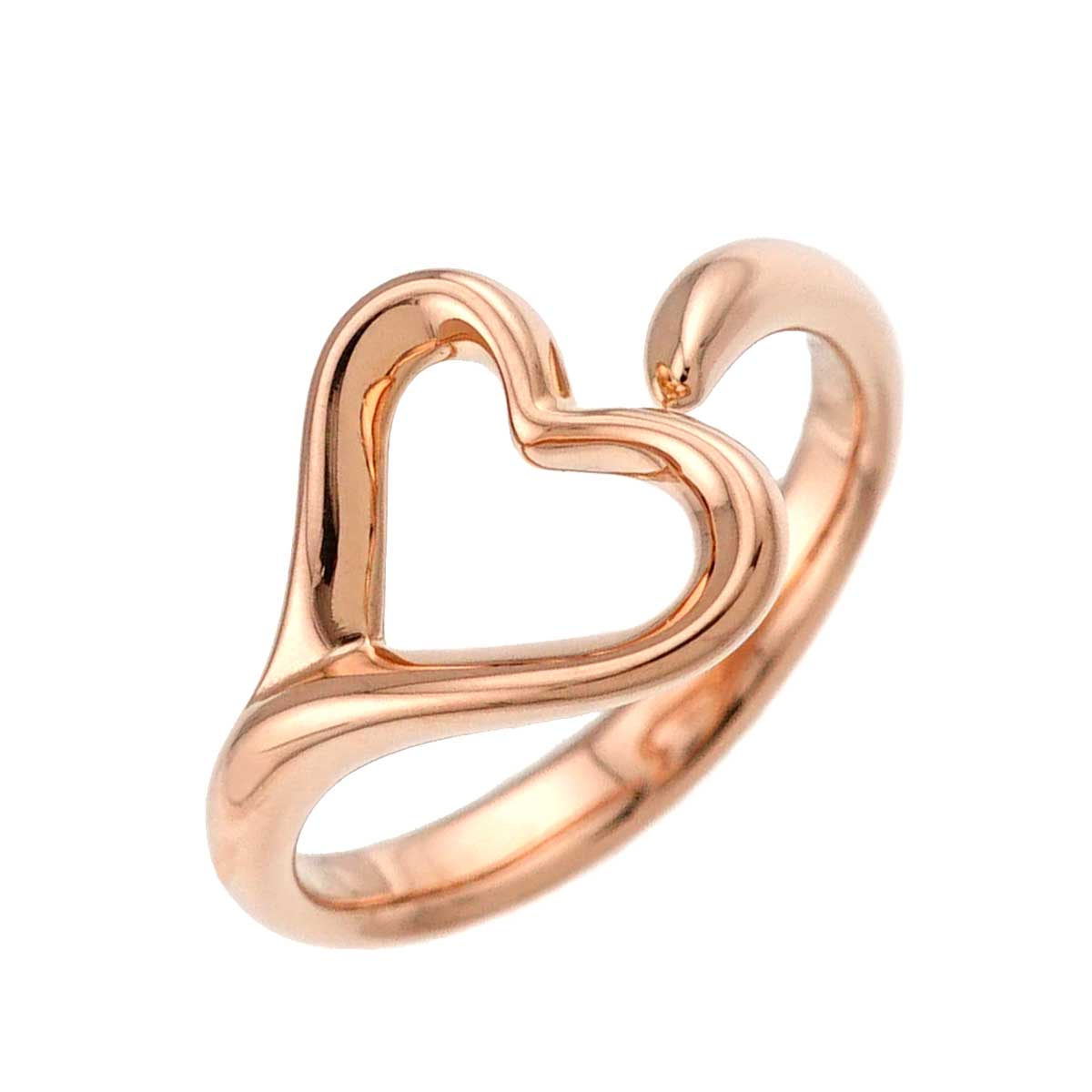 Open Heart Ring 18K Pink Gold 750 size6(US)