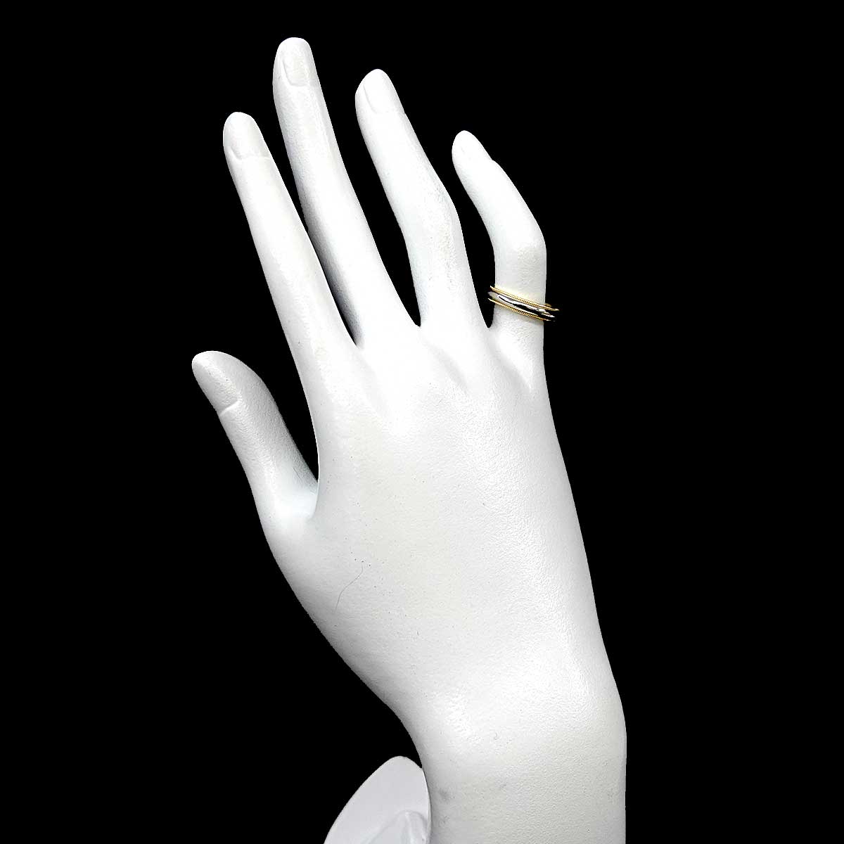 Milgrain Band Ring 18K 750 YG Platinum Size4.5(US)