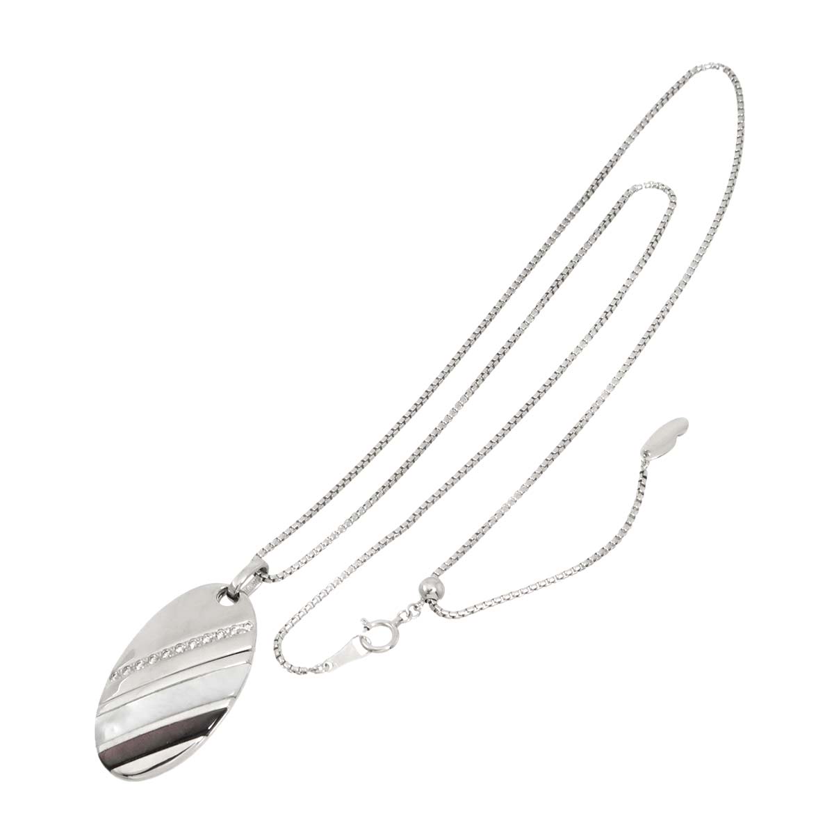 Diamond 0.25ct MOP Necklace 18K White Gold 750