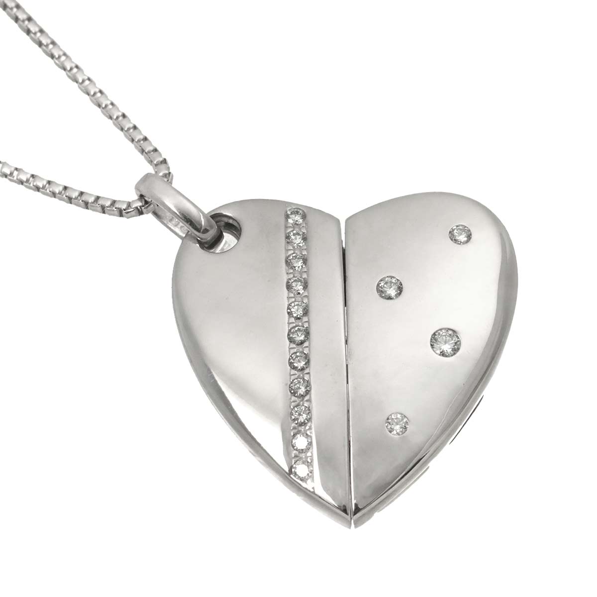Diamond 0.25ct MOP Necklace 18K White Gold 750