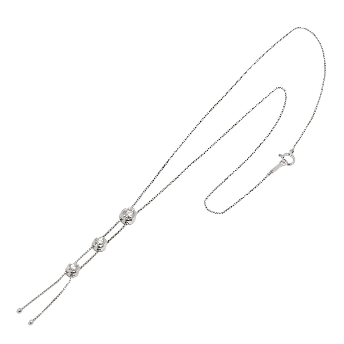 Trilogy Diamond 0.55ct Necklace 18K WG 750