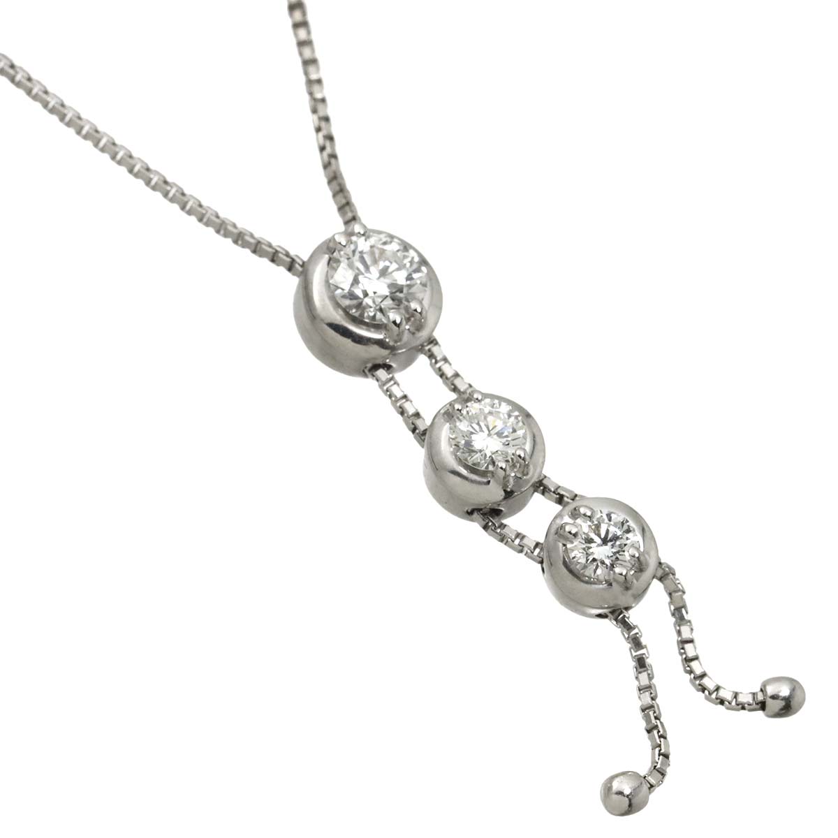 Trilogy Diamond 0.55ct Necklace 18K WG 750