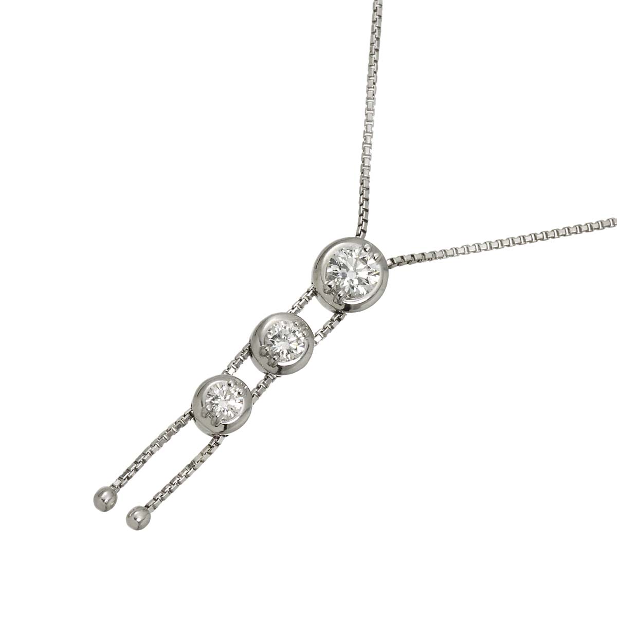 Trilogy Diamond 0.55ct Necklace 18K WG 750