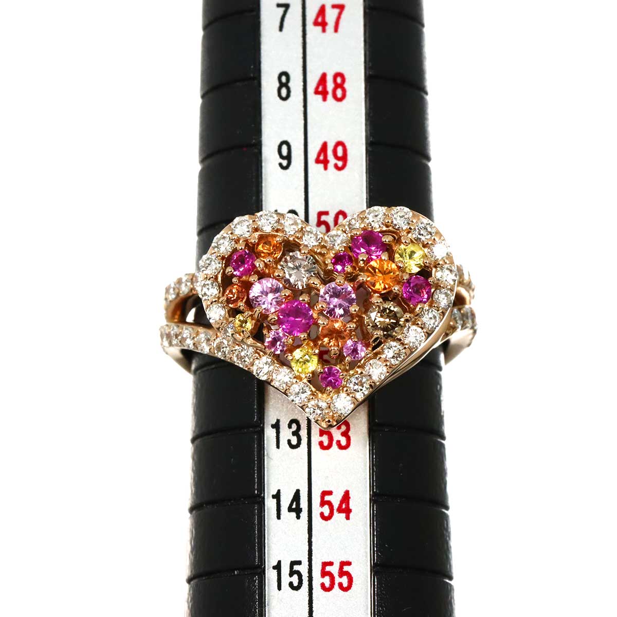 Sapphire 0.59ct Diamond Ring 18K PG 5.5-5.75 US