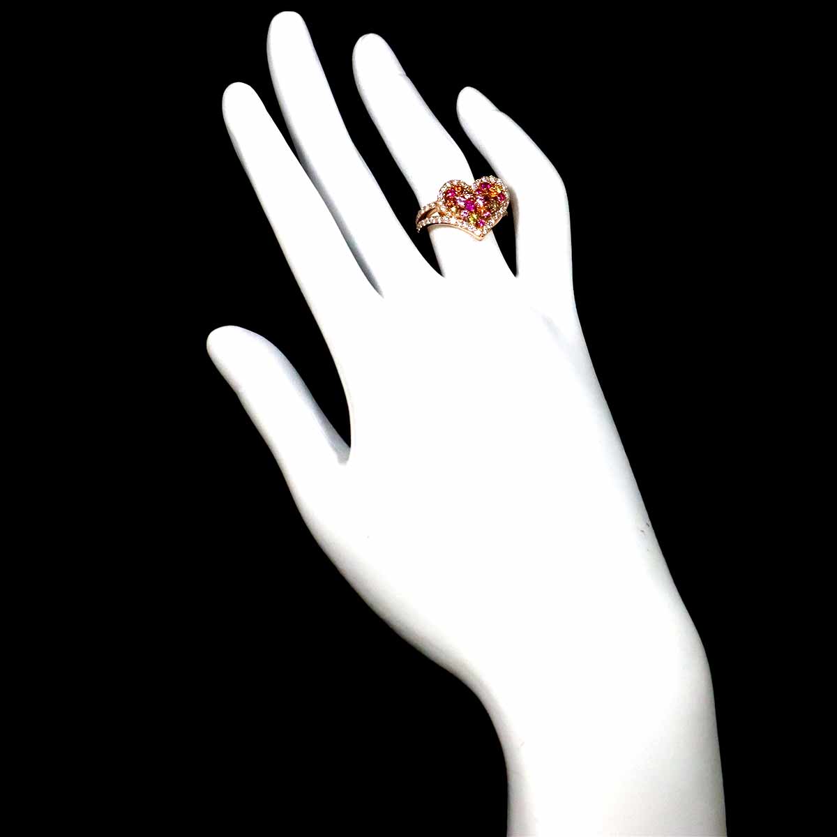 Sapphire 0.59ct Diamond Ring 18K PG 5.5-5.75 US