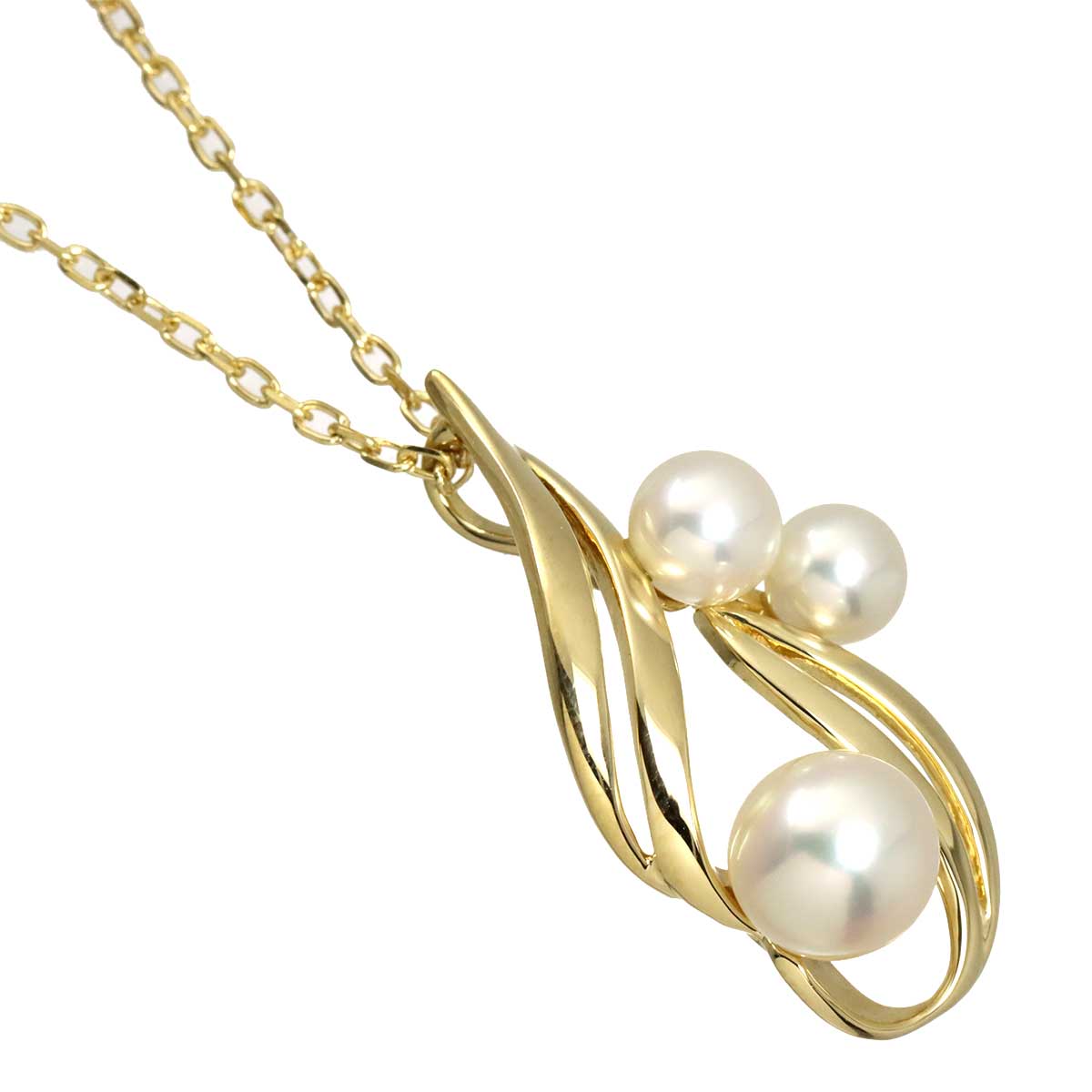 Akoya Pearl 6.3-4.4mm Necklace 18K YG 750