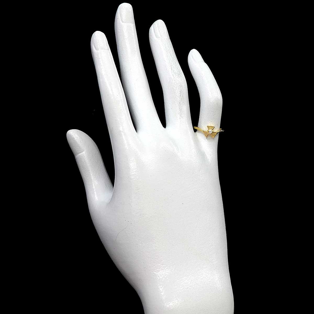 Diamond Ring 18K YG 750 Size5-5.25(US)