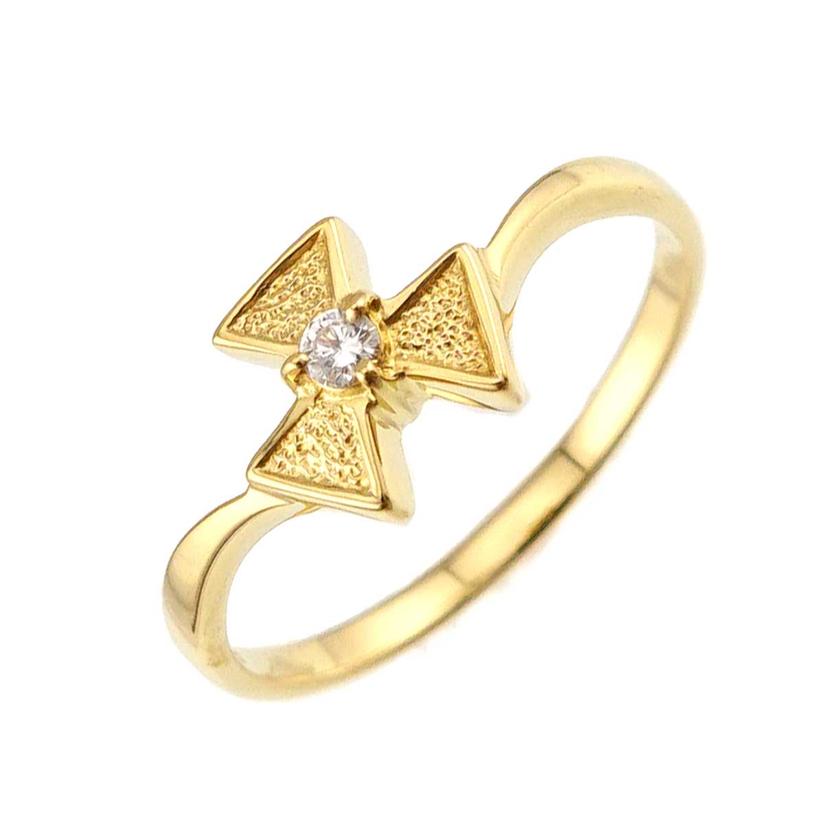 Diamond Ring 18K YG 750 Size5-5.25(US)