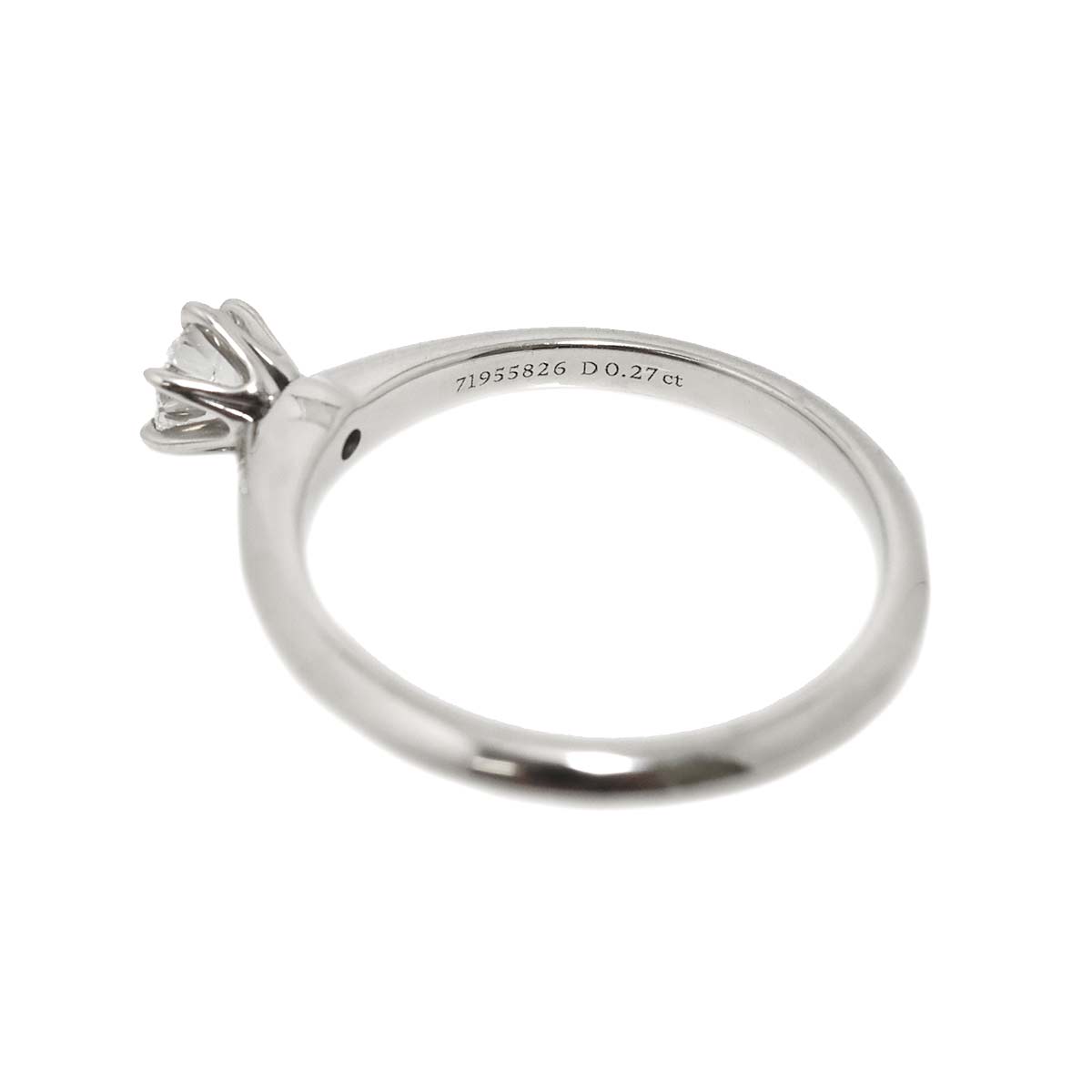 Diamond 0.27ct F/VVS2/3EX Ring Pt Platinum Size6(US)