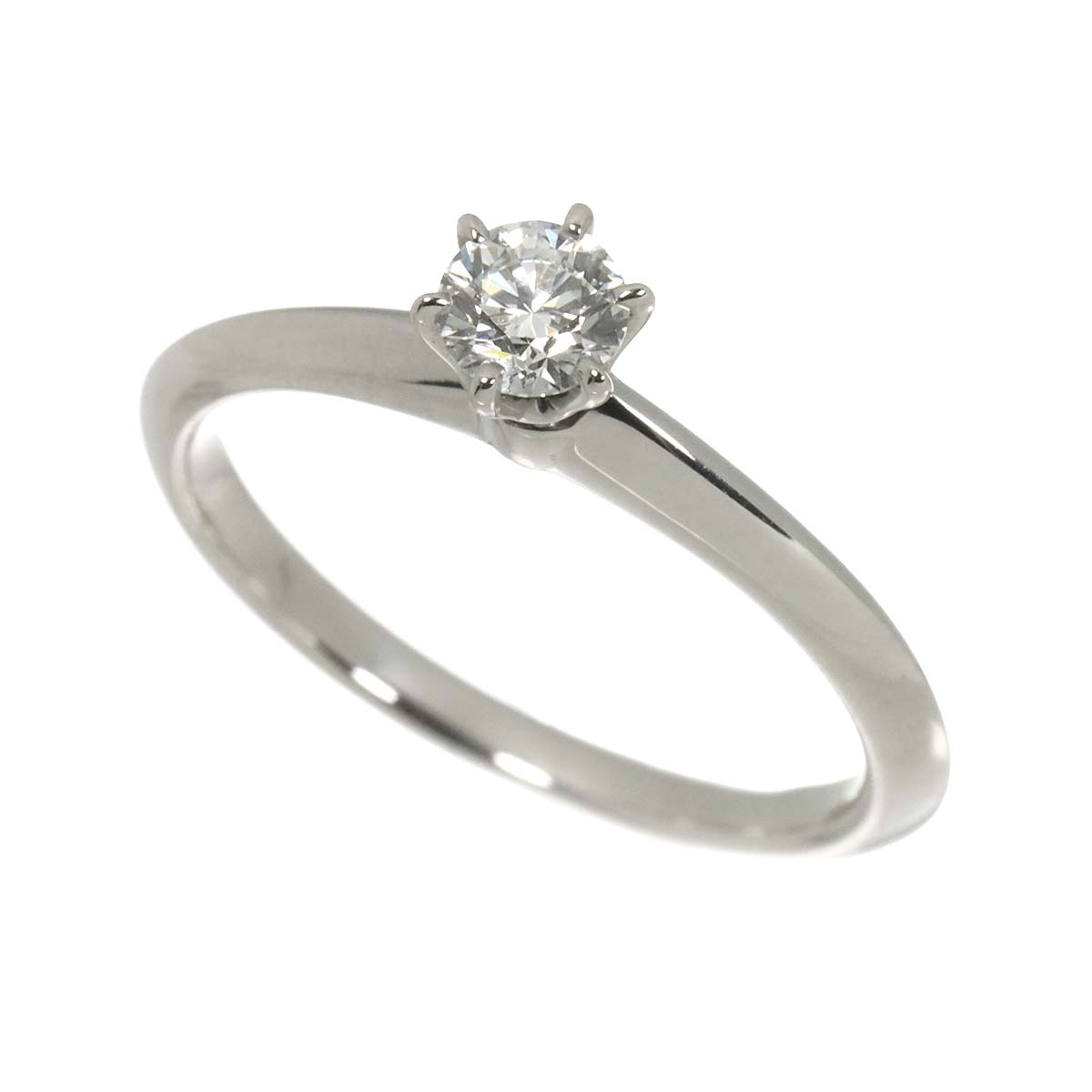 Diamond 0.27ct F/VVS2/3EX Ring Pt Platinum Size6(US)