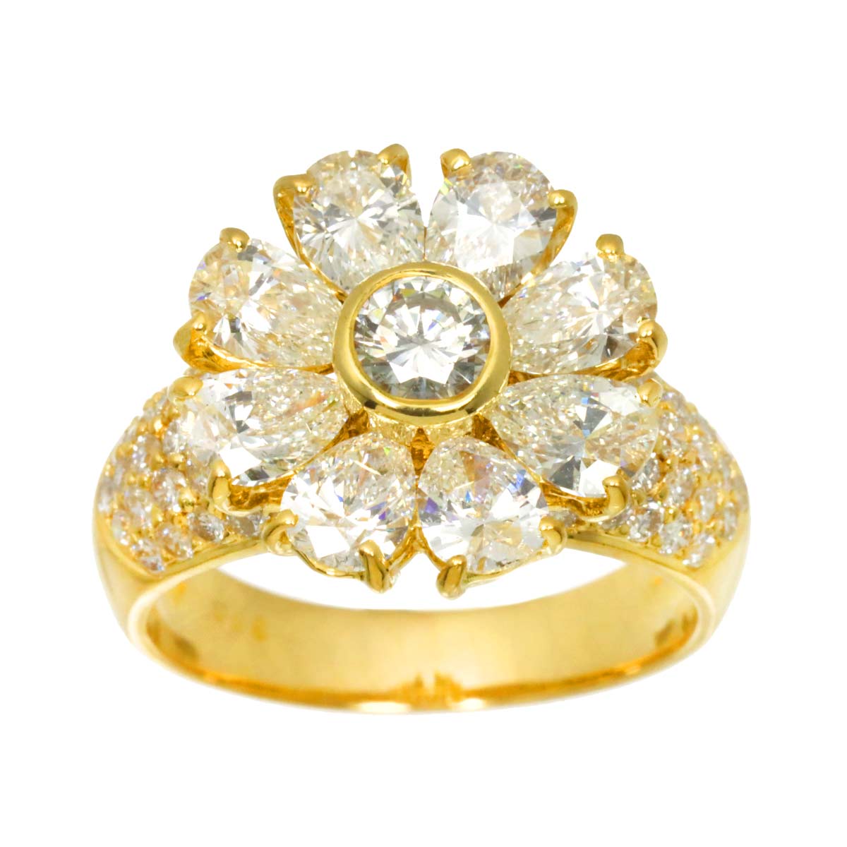 Diamond 0.92ct/2.56ct Ring 18K YG 750 size6.25-6.5(US)