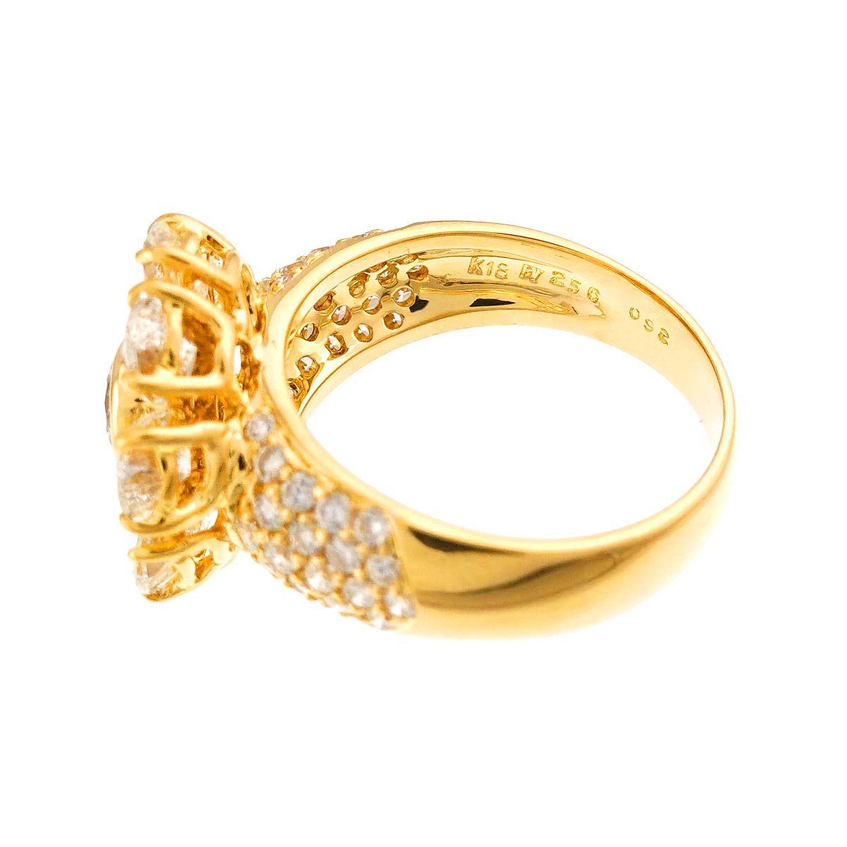 Diamond 0.92ct/2.56ct Ring 18K YG 750 size6.25-6.5(US)
