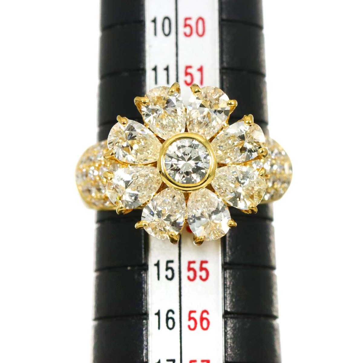 Diamond 0.92ct/2.56ct Ring 18K YG 750 size6.25-6.5(US)
