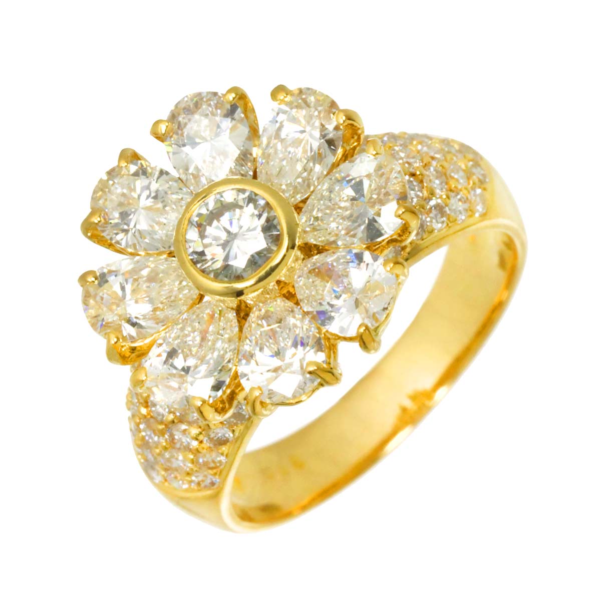 Diamond 0.92ct/2.56ct Ring 18K YG 750 size6.25-6.5(US)