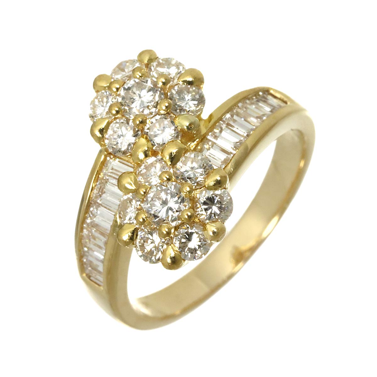 Diamond 1.80ct Ring 18K YG 750 size6-6.25(US)