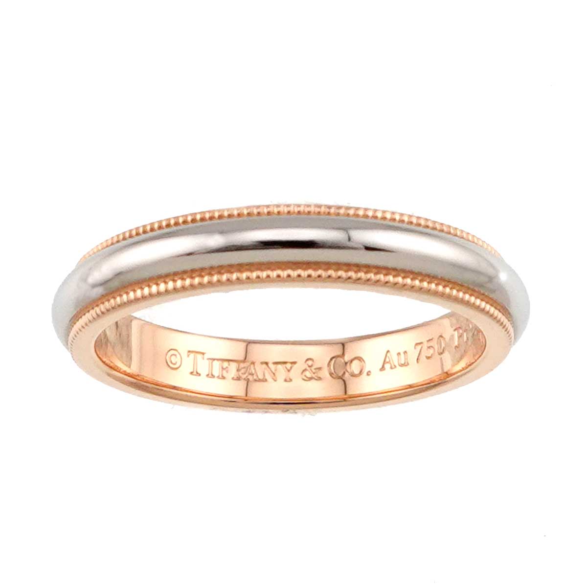 Milgrain Band Ring 18K PG 750 Platinum Size6.25-6.5(US)