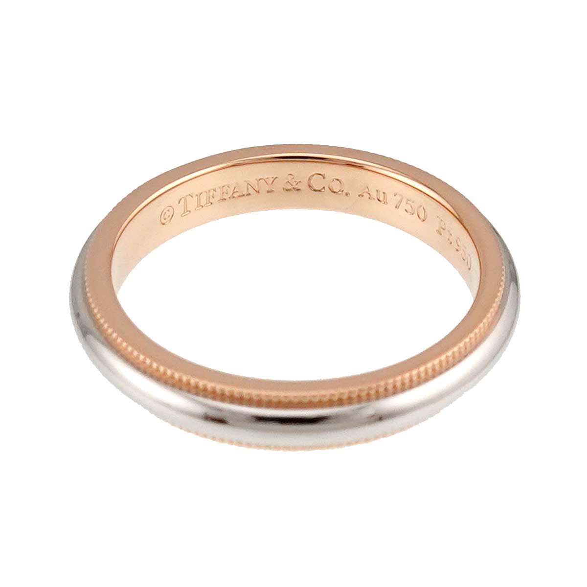 Milgrain Band Ring 18K PG 750 Platinum Size6.25-6.5(US)