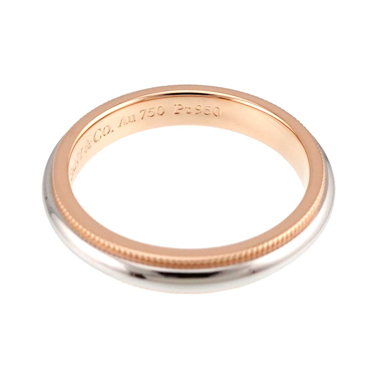 Milgrain Band Ring 18K PG 750 Platinum Size6.25-6.5(US)