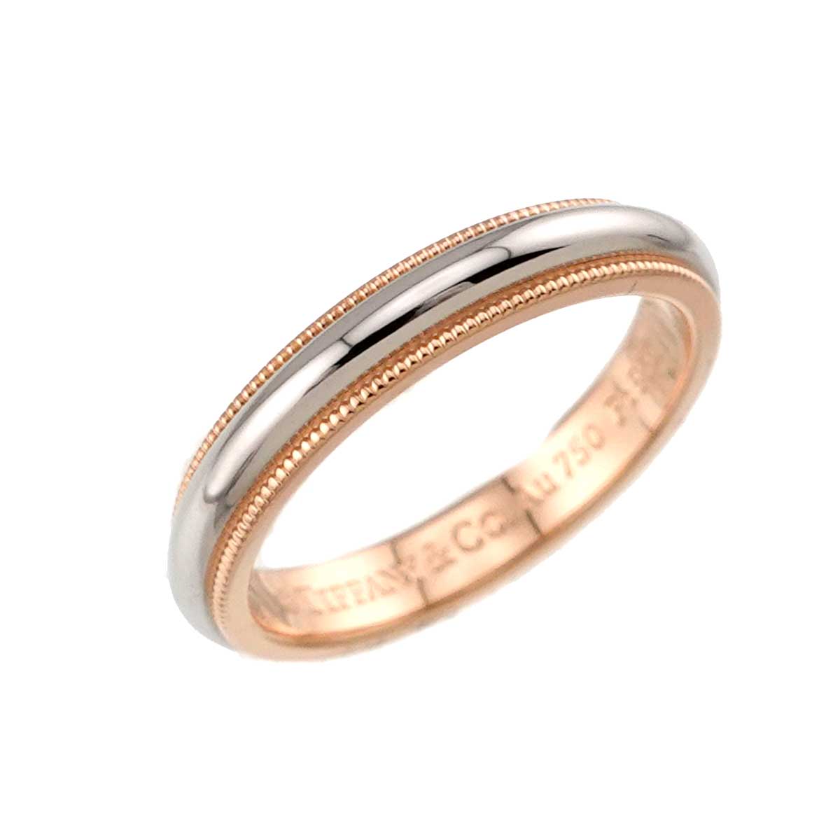 Milgrain Band Ring 18K PG 750 Platinum Size6.25-6.5(US)