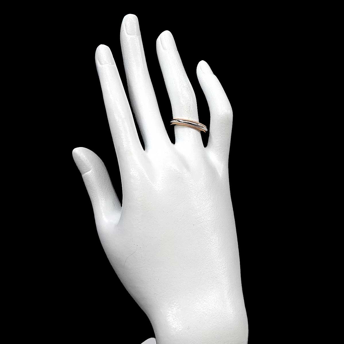 Milgrain Band Ring 18K PG 750 Platinum Size6.25-6.5(US)