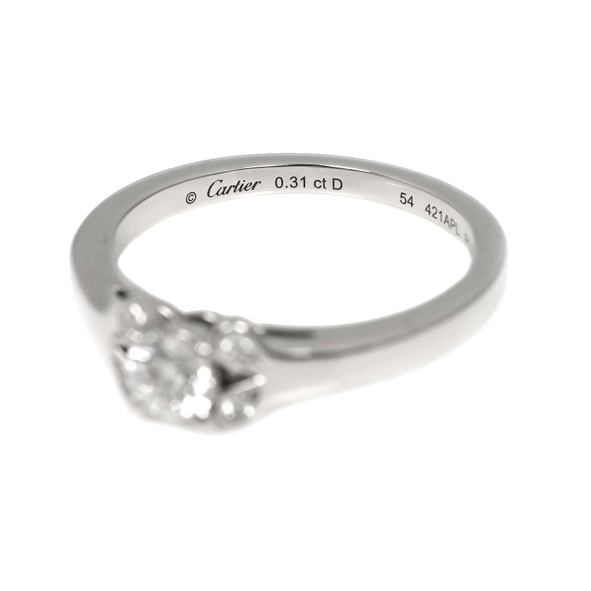 Ballerine Diamond 0.32ct H/VVS1/3EX Ring Pt Size48 4.5(US)