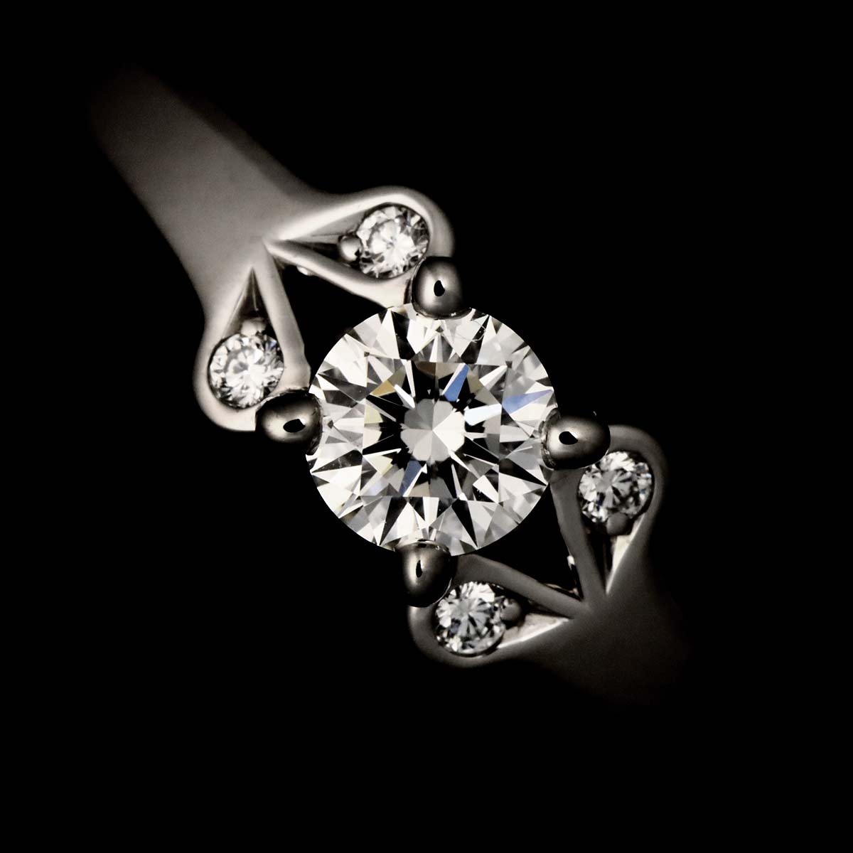 Ballerine Diamond 0.32ct H/VVS1/3EX Ring Pt Size48 4.5(US)