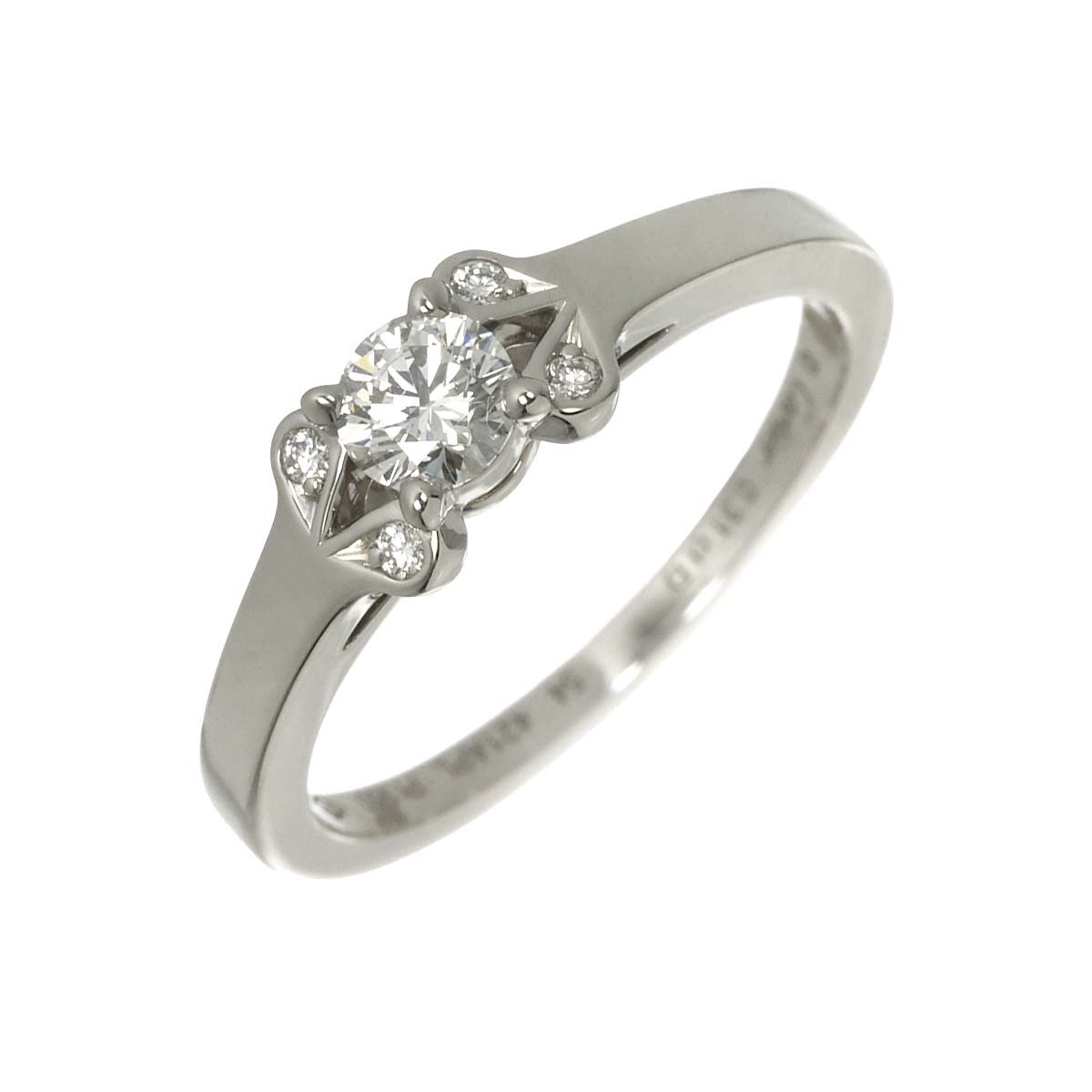 Ballerine Diamond 0.32ct H/VVS1/3EX Ring Pt Size48 4.5(US)