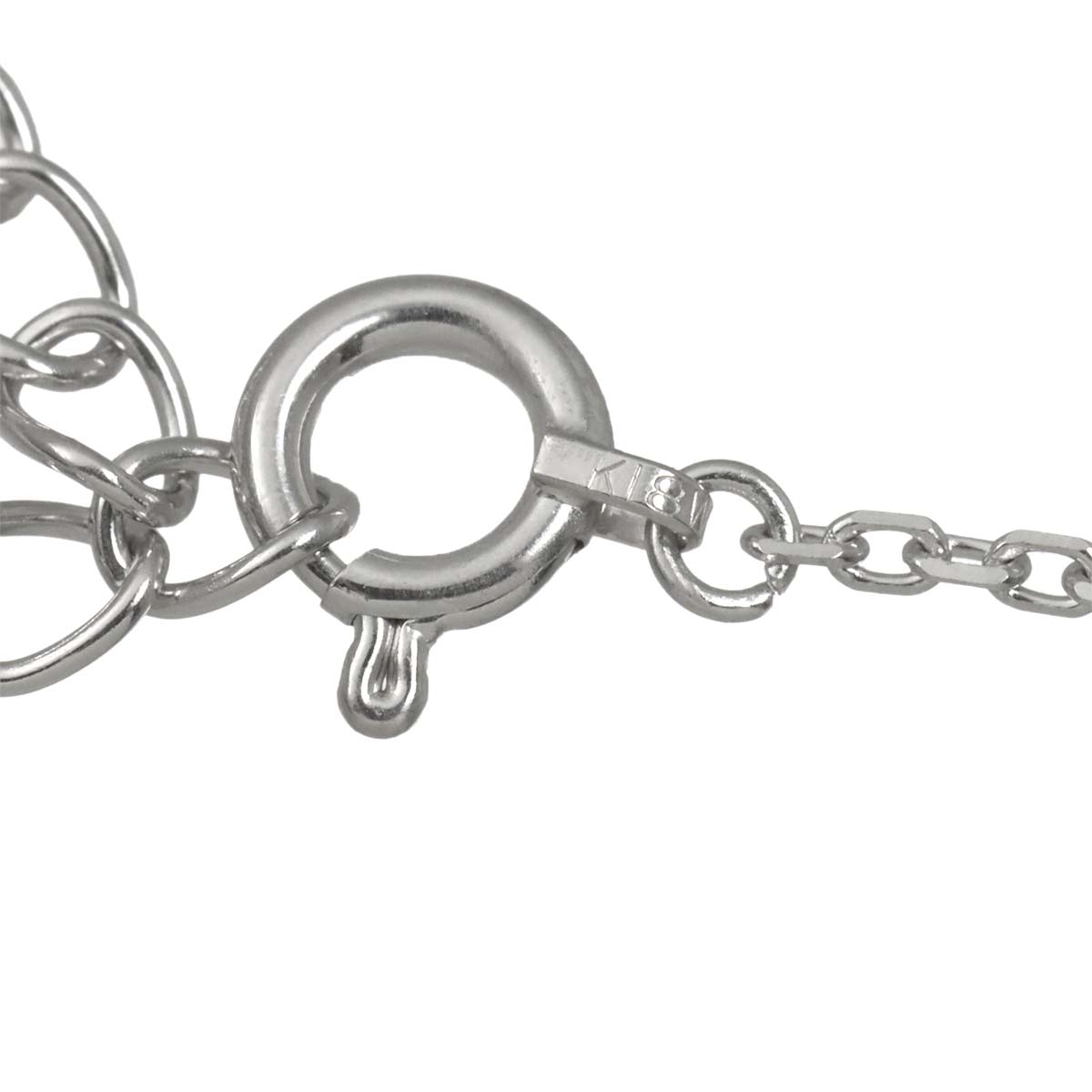 Diamond 0.07ct Clover Necklace 18K White Gold 750