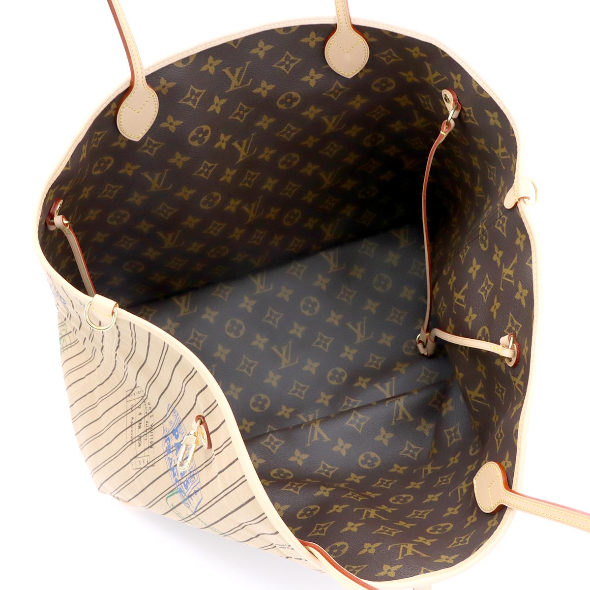 Neverfull Inside Out GM Tote Shoulder Bag Stamp M11948