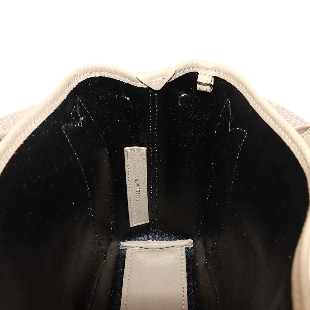 Navy XS Cabas Tote Bag Leather Beige 390346
