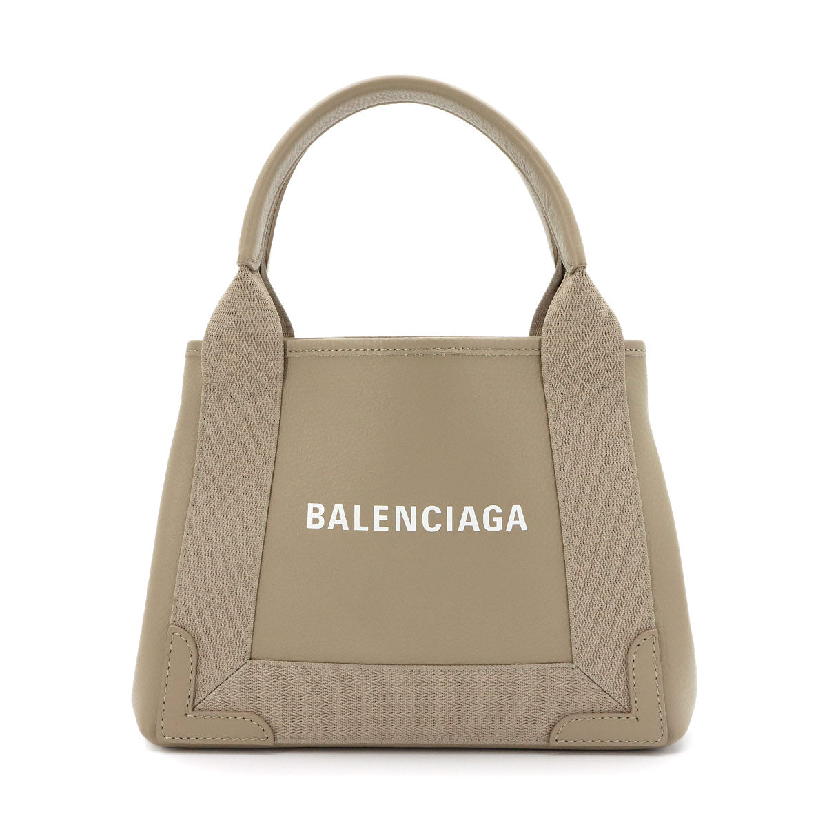 Navy XS Cabas Tote Bag Leather Beige 390346