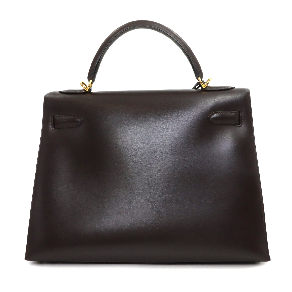 Kelly 32 Box calf Chocolat Hand Shoulder Bag Purse