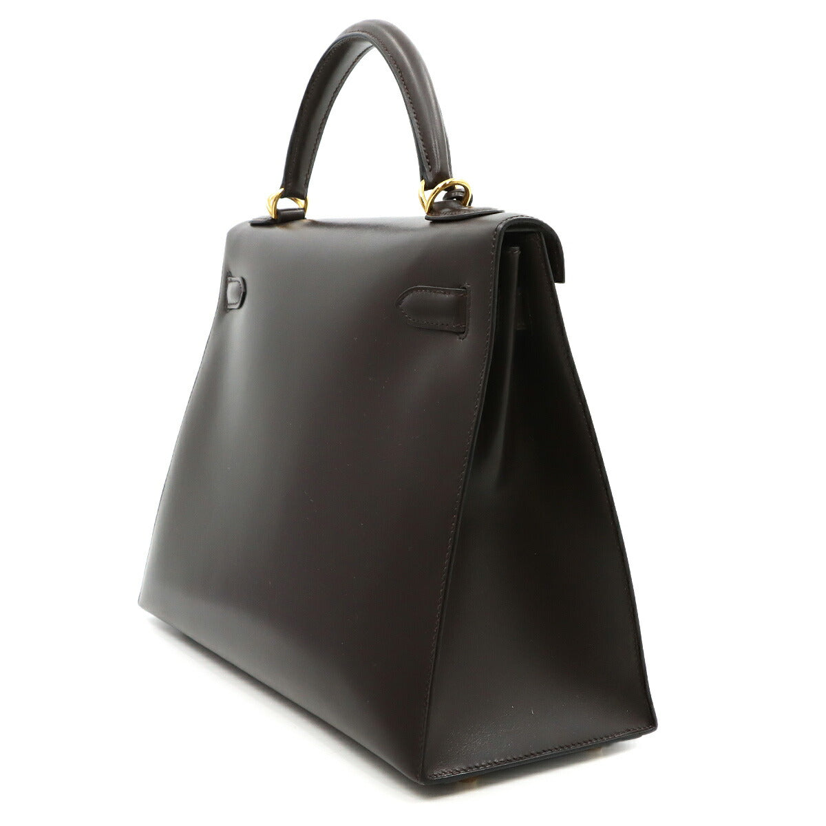 Kelly 32 Box calf Chocolat Hand Shoulder Bag Purse