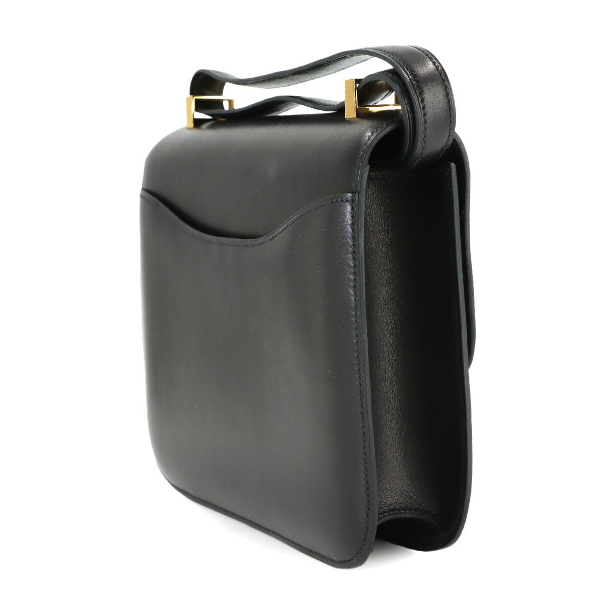 Constance 23 Shoulder Bag Box Calf Leather Black Guilloche