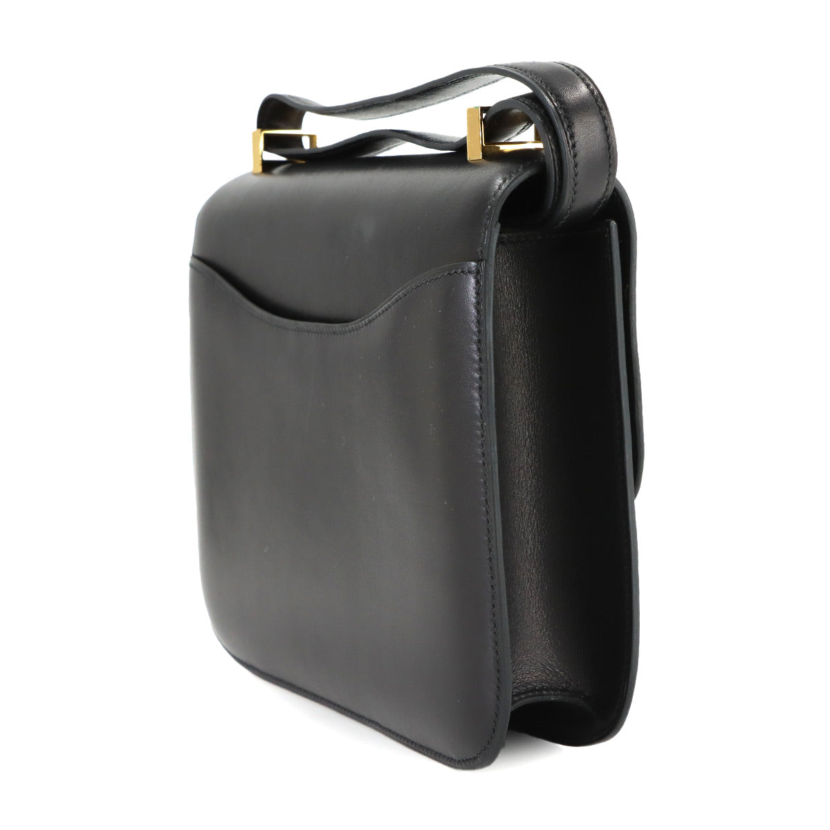 Constance 23 Shoulder Bag Box Calf Leather Black Guilloche