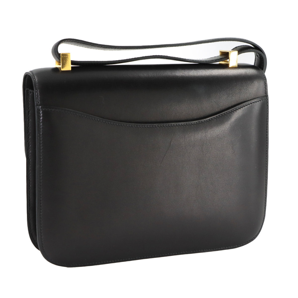 Constance 23 Shoulder Bag Box Calf Leather Black Guilloche