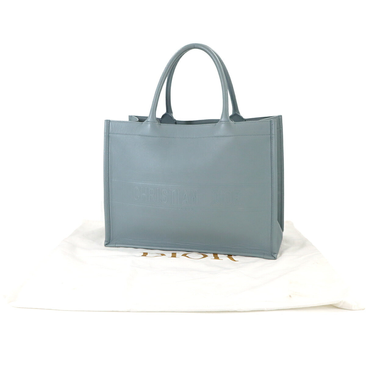 Book Tote Medium Bag Leather Gray M1296ZGSB Purse