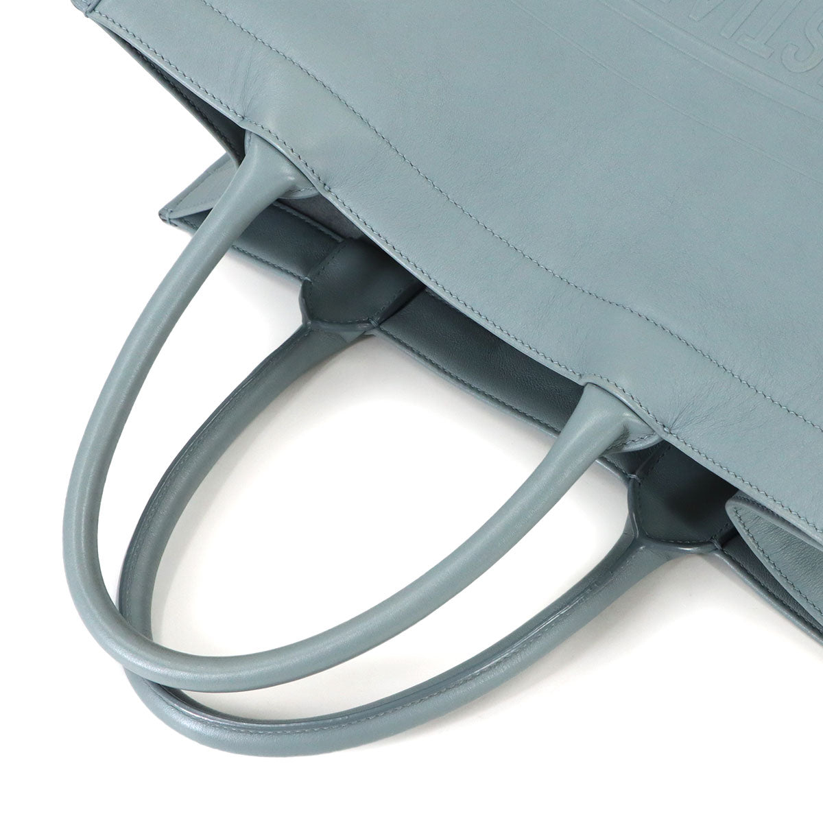 Book Tote Medium Bag Leather Gray M1296ZGSB Purse