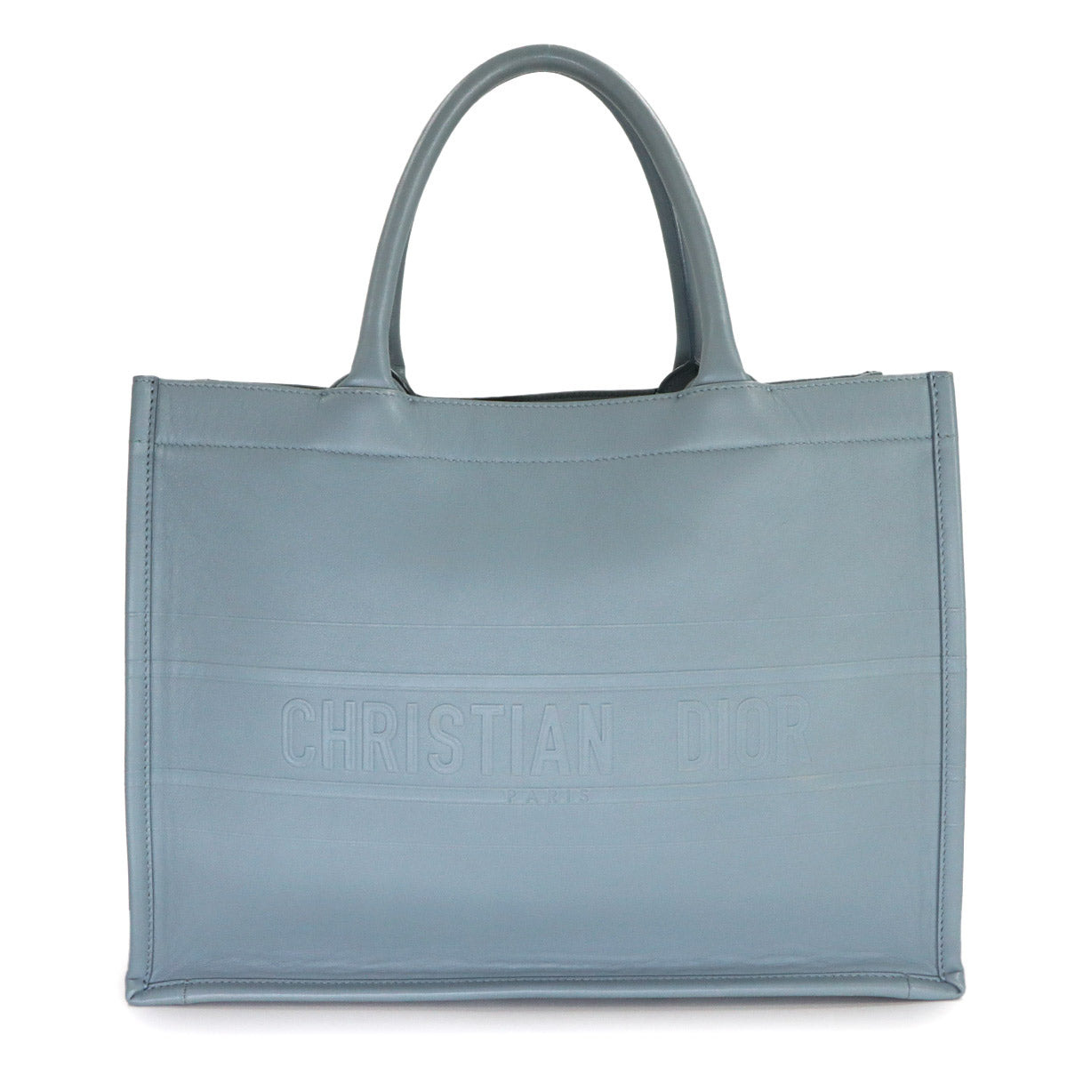 Book Tote Medium Bag Leather Gray M1296ZGSB Purse