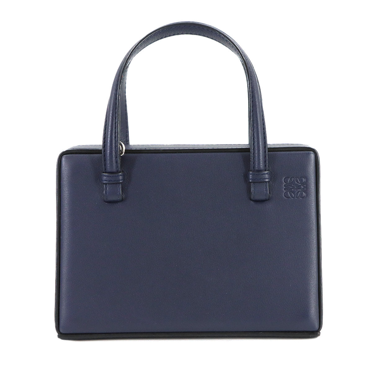 Postal Small City London 2way Hand Shoulder Bag Leather Navy