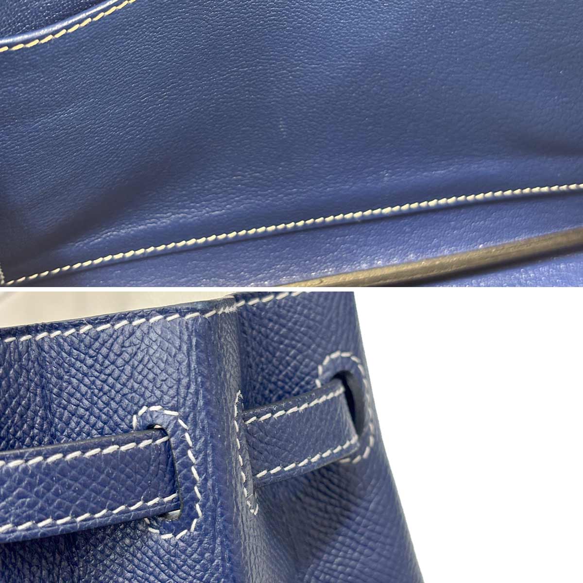 Birkin 25 Personal SPO Veau Epsom Craie Bleu Saphir Hand Bag