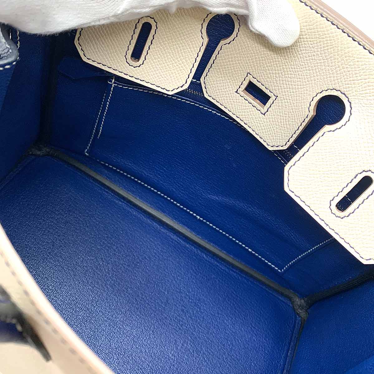 Birkin 25 Personal SPO Veau Epsom Craie Bleu Saphir Hand Bag