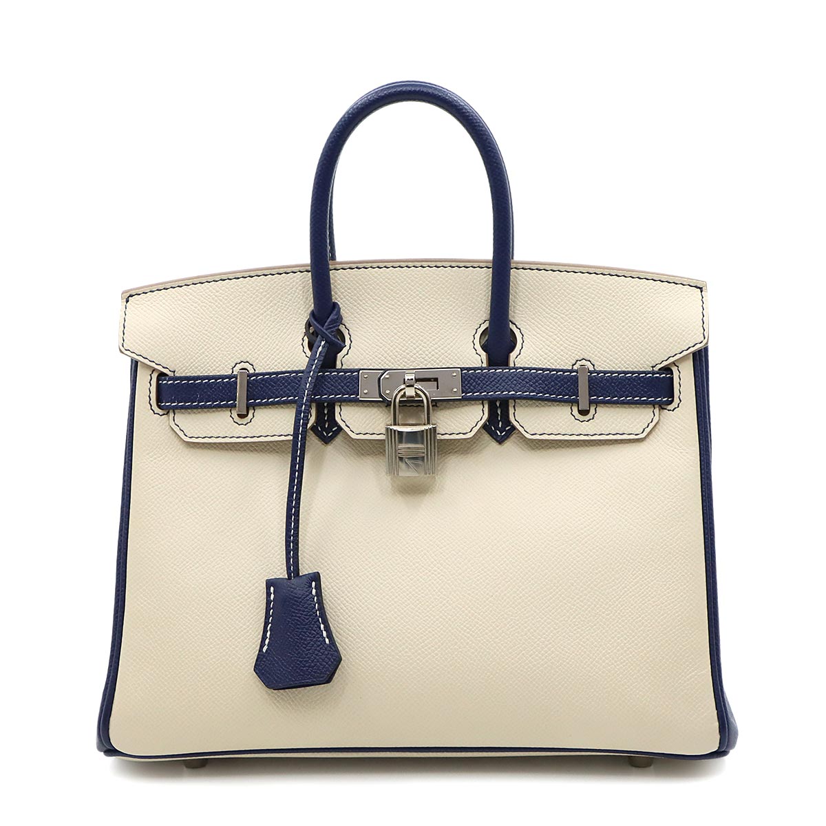 Birkin 25 Personal SPO Veau Epsom Craie Bleu Saphir Hand Bag