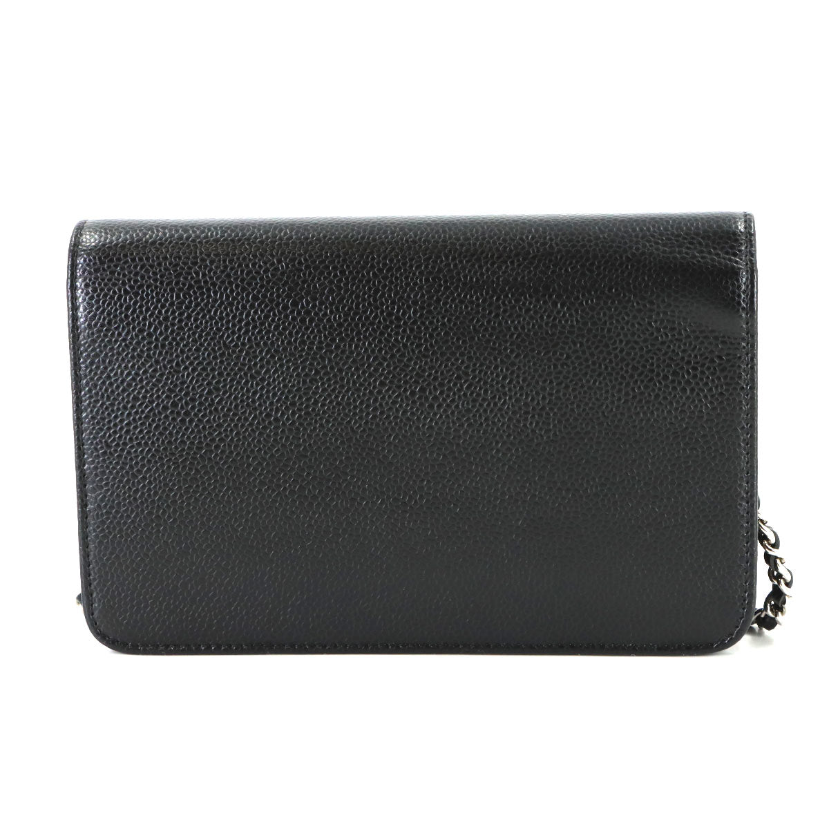 Chain Long Wallet Leather Black A48654 Coco Logos Purse