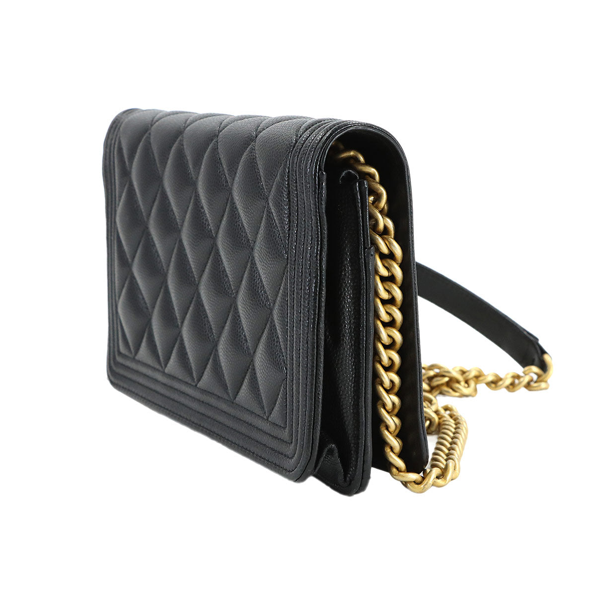 Boychanel Chain Wallet Leather Black AP1117 Purse